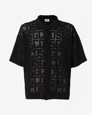 Gcds Monogram Macramè Shirt | Men Knitwear Black | GCDS Spring/Summer 2023